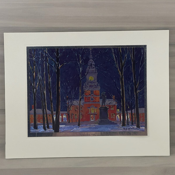 Vintage Foil‎ Prints Famous American Shrines Reflective Etched Four Seasons Rare - Picture 4 of 9